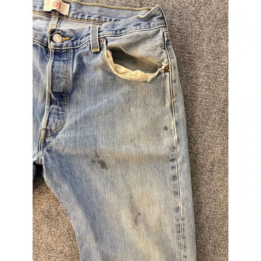 Levi's‎ 501 Vintage Mens Jeans 36x30 Button Fly Red Tab Distressed Straight Leg